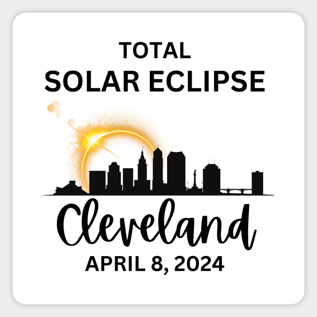 Total Solar Eclipse Cleveland Ohio April 8, 2024 Sticker by Little Duck Designs